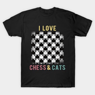 I Love Chess and Cats T-Shirt